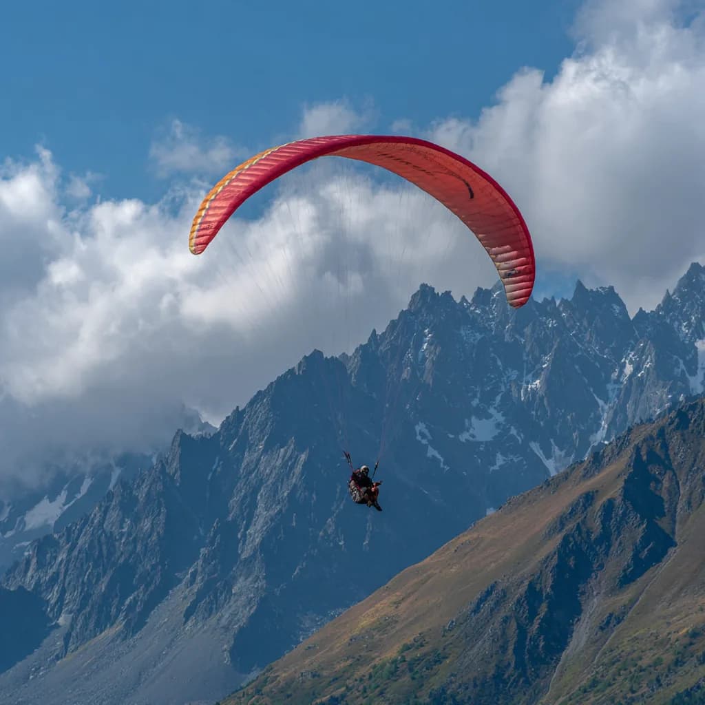Parapente biplace en été — vol panoramique Arolla, Val d'Hérens