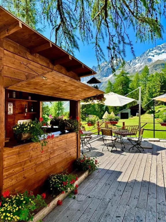 Le Jardin des Arolles — terrasse panoramique pour cérémonie, Arolla Val d'Hérens